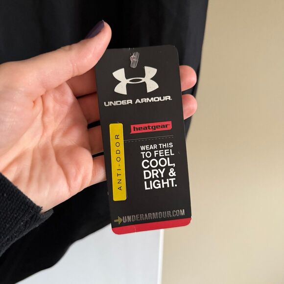 Under Armour HeatGear Men's Compression Short Sleeve Black White XL - Picture 3 of 12